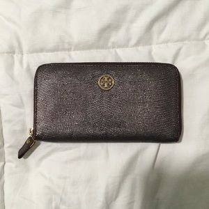 Tory Burch Purple Snakeskin Wallet